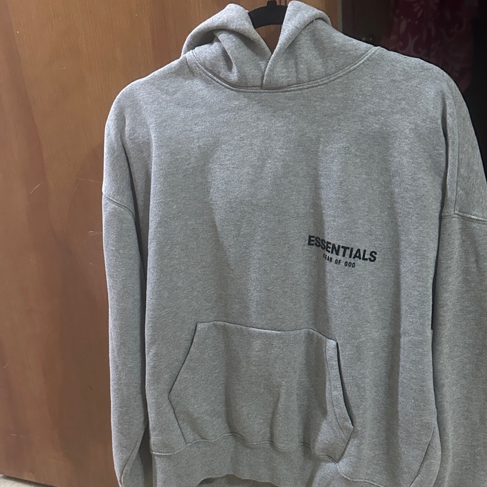 Essentials Heather Gray Men's Hoodie